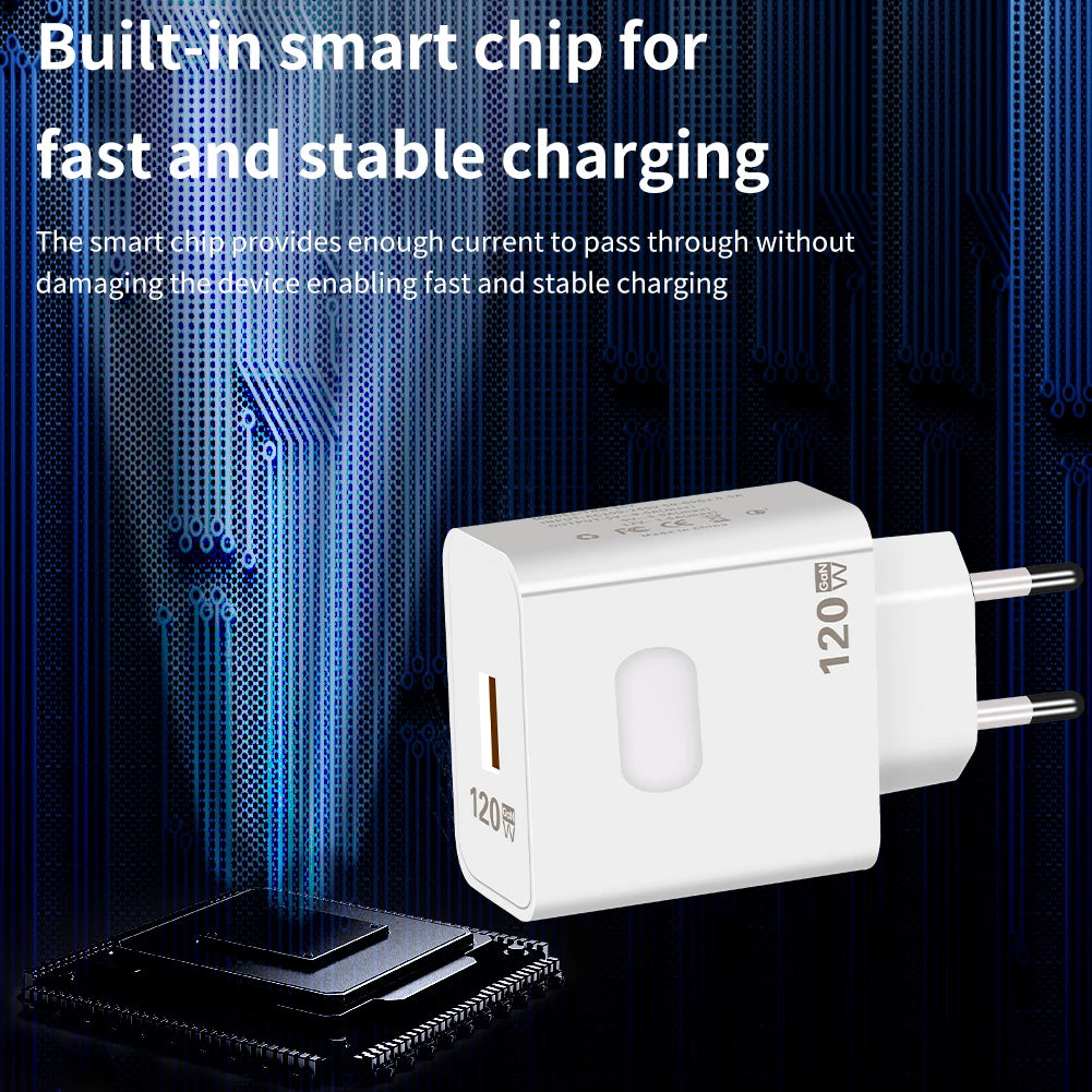 120W USB Charger Quick Charge QC3.0 USB C Cable Type C Cable For iPhone Huawei Samsung Xiaomi Mobile Phone Fast Charging Charger120W  | USB-C Type C Cable for iPhone, Huawei, Samsung, Xiaomi &amp; More | High-Speed Mobile Phone Charging Solution