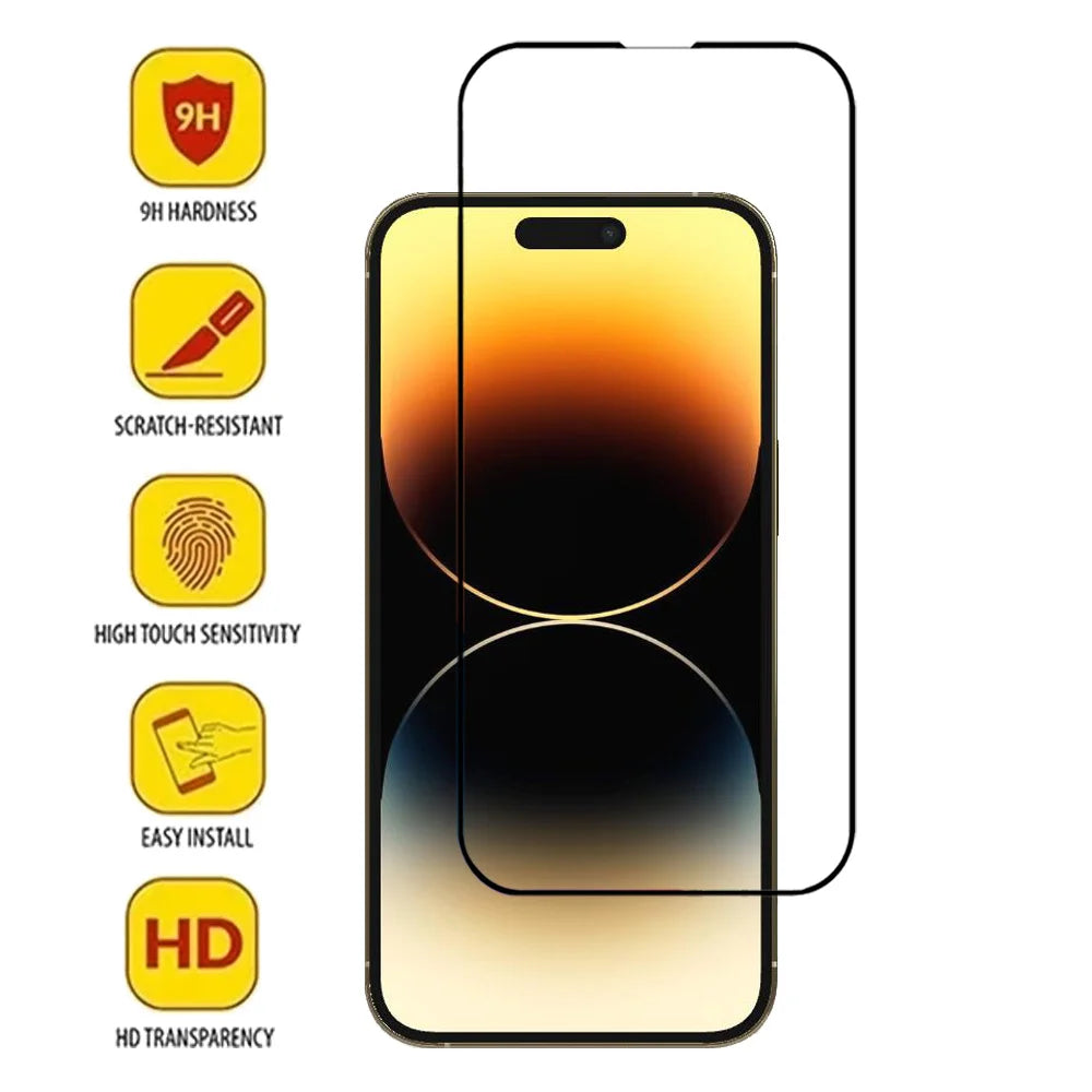 HD Protective Glass For iPhone 15 14 Pro Screen Protectors iPhone 15 14 13 12 11 Pro Max Tempered Glass & Lens Film iPhone 14 Plus iPhone15 Pelicula Cristal Templado i Phone 14 Promax Anti-Scratch Phone Front Film