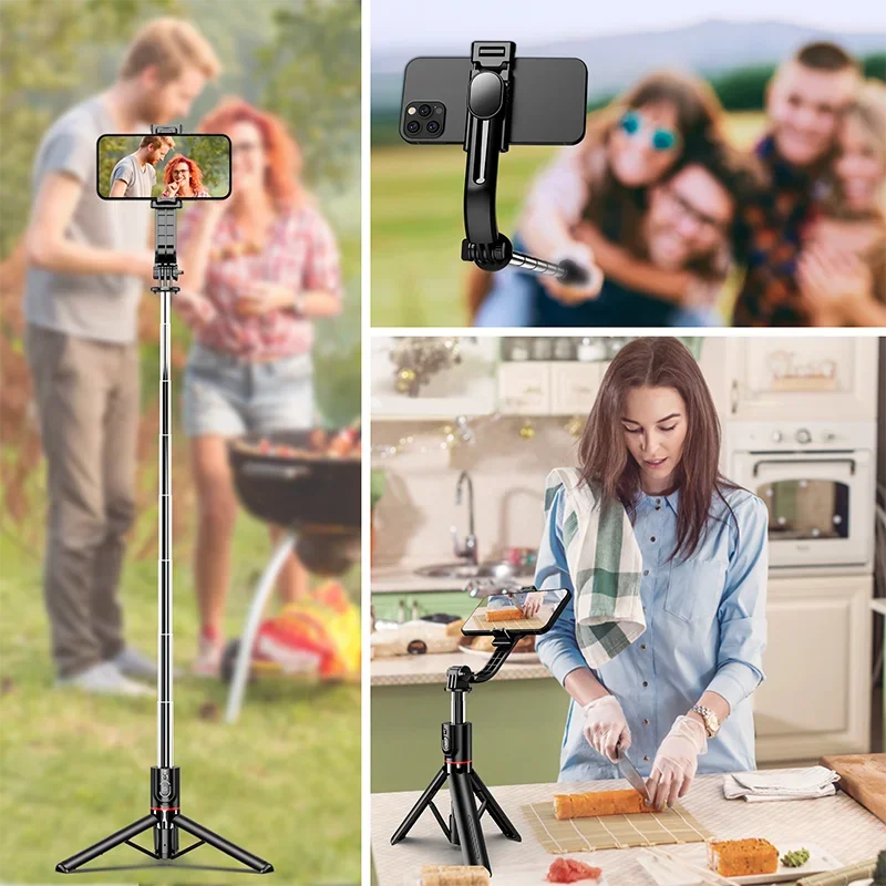 Portable Selfie Stick Phone Tripod with Wireless Remote, Expandable Smartphone Tripod, Compatible with iPhone, Android and Sams,