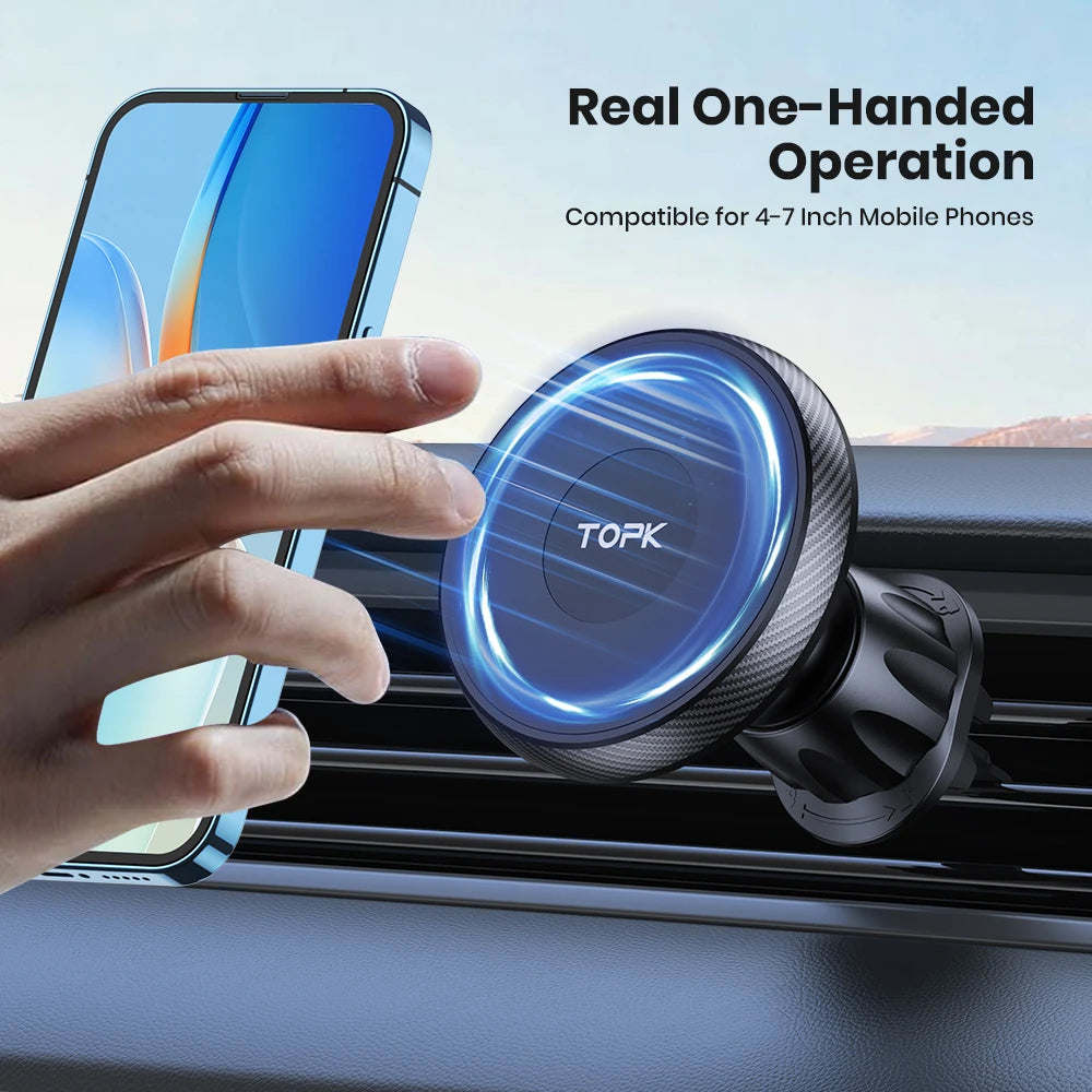 TOPK Magnetic Car Phone Holder Air Vent Car Phone Stand For Magsafe iPhone 15 14 13 ProMax Xiaomi Samsung Strong Magnet Holder