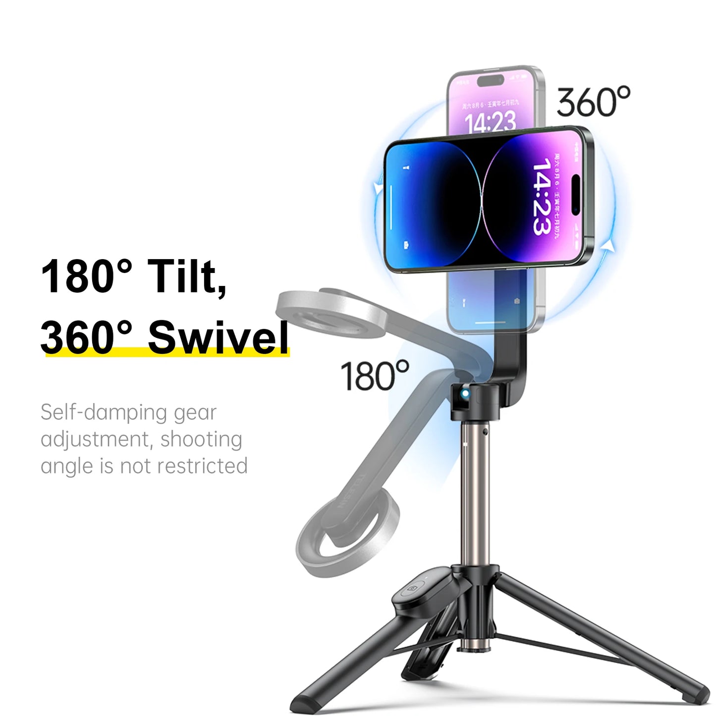 TELESIN Magnetic Selfie Stick Tripod with Remote For Cellphone For iPhone 14 13 12 Pro Max For HUAWEI XIAOMI SAMSUNG